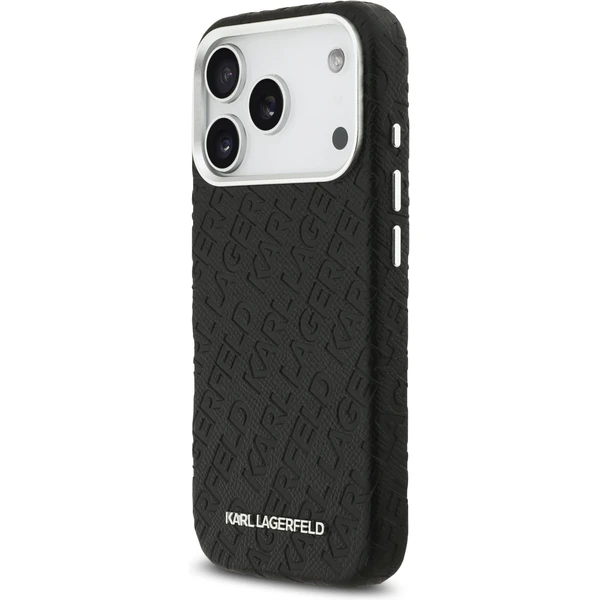 Karl Lagerfeld Grained PU Repeated Logo MagSafe kryt iPhone 17 Pro čierny - Puzdra - Obrázok f910218b2a23410498f42b669eea650c