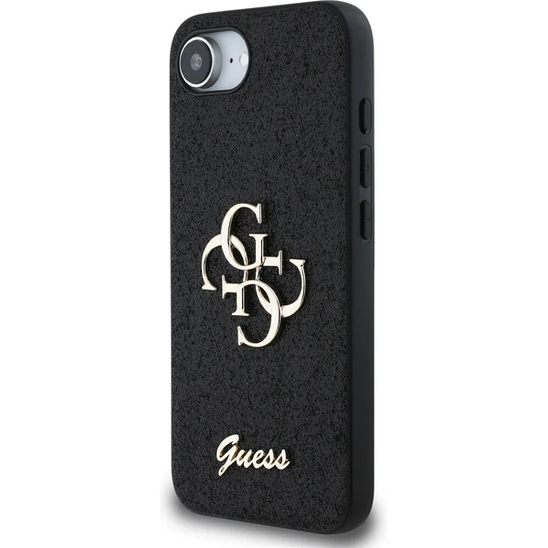 Guess PU Fixed Glitter 4G Metal Logo kryt iPhone 17e/16e čierny - Puzdra - Obrázok f91178773fb74e38b50cb7c3ec2c9fa1