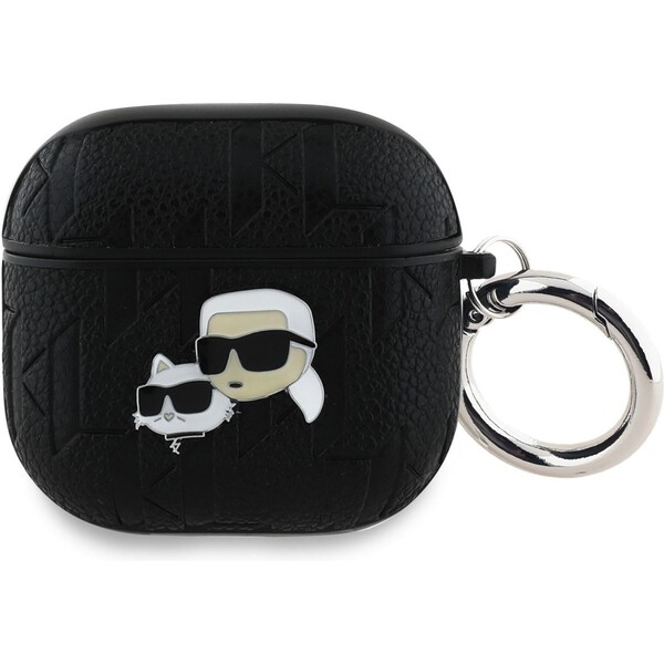 E-shop Karl Lagerfeld PU Embossed Karl and Choupette Heads puzdro AirPods 4 čierne