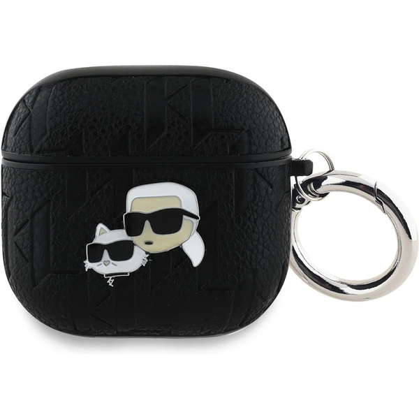 Karl Lagerfeld PU Embossed Karl and Choupette Heads puzdro AirPods 4 čierne - Puzdra - Hlavný obrázok