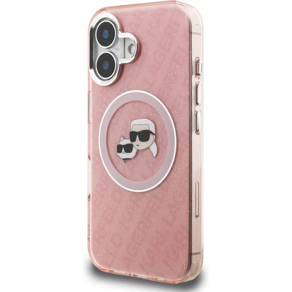 Karl Lagerfeld IML K&CH Heads Repeated Logo MagSafe kryt iPhone 16 ružový - Puzdra - Obrázok f9d98ef8c4574cfbbe0751855952e69e