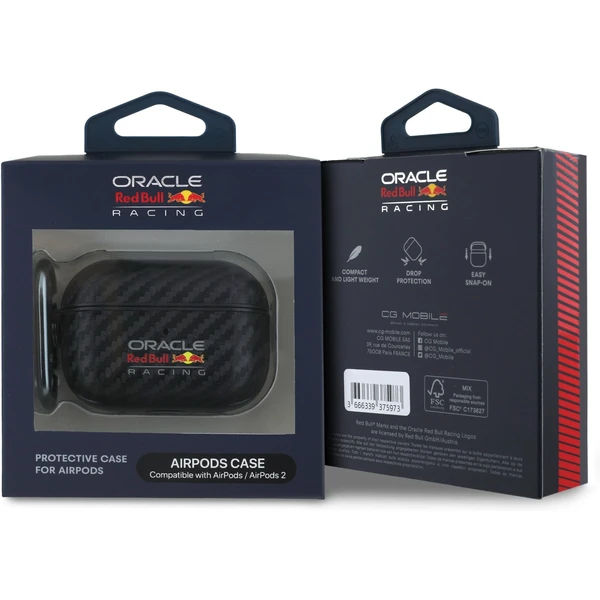 Oracle Red Bull Racing PU karbónové puzdro AirPods Pro 2 čierne - Puzdra - Obrázok fa10c18936e549b0a2ed0455405b7d4d