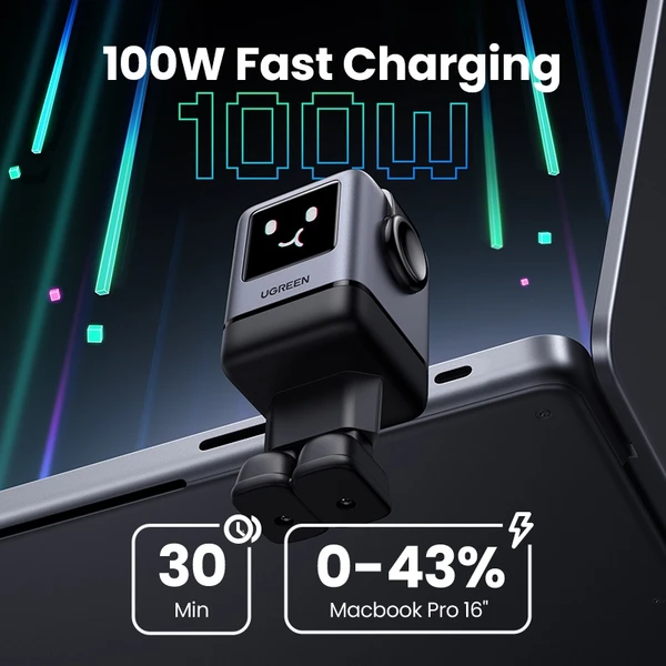 UGREEN 45515B Nexode RG 100W Robot GaN Fast Charger - Nabíjačky - Obrázok fa4089084d63453b9f61525d262f77ca