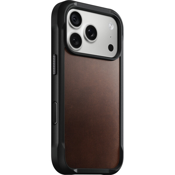 Nomad Rugged Leather (Horween) MagSafe kožený kryt iPhone 17 Pro/18 Pro Rustic Brown - Puzdra - Hlavný obrázok