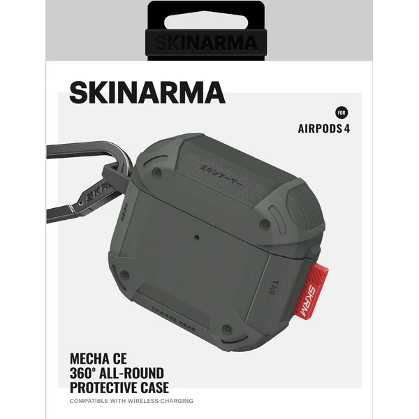 SKINARMA Mecha CE puzdro pre AirPods 4 olivovo zelené - Puzdra - Obrázok fa4f1f547aae492198e640ee37942b9e