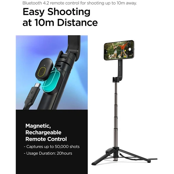 Spigen MagSafe Tripod Selfie Stick čierna - Držiaky - Obrázok fa86d0e8256044e19bf41cd0c7233832