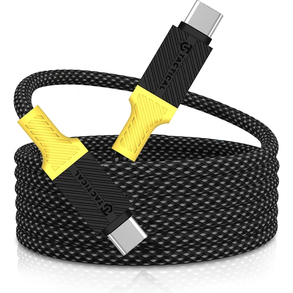 Taktický MagRope USB-C/USB-C magnetický napájací kábel 1m čiernožltý - Káble a redukcie - Hlavný obrázok