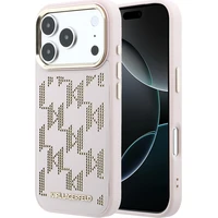 Karl Lagerfeld PU Perforated Monogram MagSafe kryt iPhone 17 Pro ružový - Puzdra
