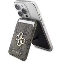 Guess 4G Metal Logo MagSafe Cardslot peňaženka so stojanom hnedá - Peňaženky