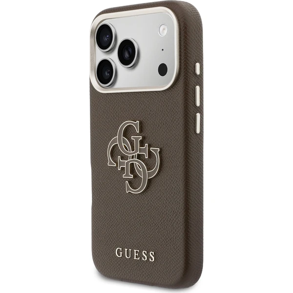 Guess PU Resin Logo kryt iPhone 17 Pro hnedý - Puzdra - Obrázok fb26694ec0154d5caa13c6e7ce7c93f3