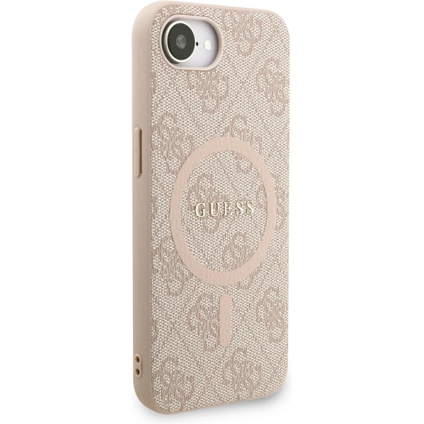 Guess PU Leather 4G Farebný krúžkový remienok MagSafe kryt iPhone 17e/16e ružový - Puzdra - Obrázok fb2c11c70cb041258f64b9c511290554