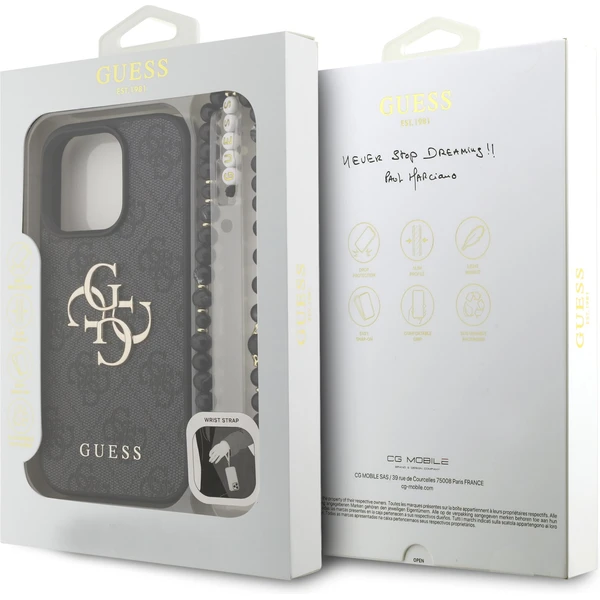 Guess PU 4G Metal Logo Strap kryt iPhone 16 Pro Max čierny - Puzdra - Obrázok fb408fcffbd94e1aa158ada579402676