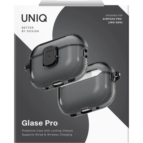 UNIQ Glase Pro Lock Case púzdro AirPods Pro 3 dymové - Puzdra - Obrázok fb4fd2ed04c34651aa4d1821a08618b9