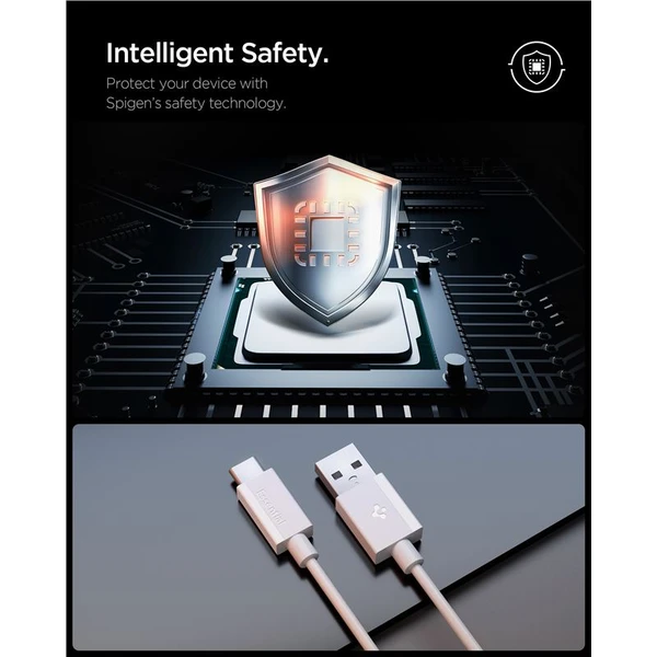 Spigen Essential USB-A/USB-C napájací kábel 60W 2m biely - Káble a redukcie - Obrázok fb562d249e6641a9bb871b1c5a1b7b2d