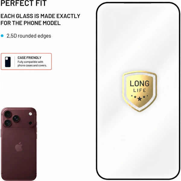 FIXED Armor Long-Life tvrdené sklo s aplikátorom Apple iPhone 18 Pro Max čierne - Ochranné fólie a sklo - Obrázok fb9e017411a040bd81fe6d7d0a3ffc5f