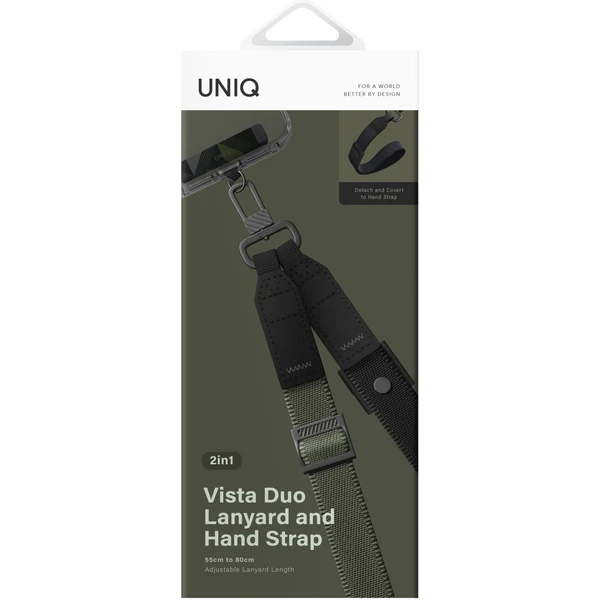 UNIQ Vista Duo 2v1 popruh na ruku a krk tmavo zelený/čierny - Popruhy a crossbody - Obrázok fbc9f9fb388e411eb14dce5632c169b2
