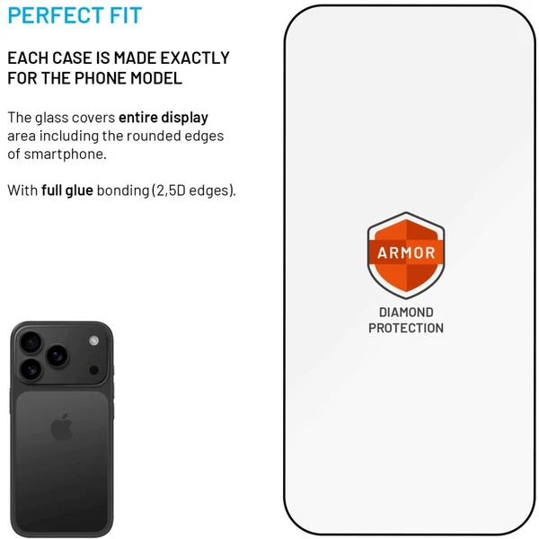FIXED Armor 2,5D sklo s Anti-dust a AR vrstvou Apple iPhone 17 Pro čierne - Ochranné fólie a sklo - Obrázok fbee2bd02ef84cbfaa7f05dda2e4656e