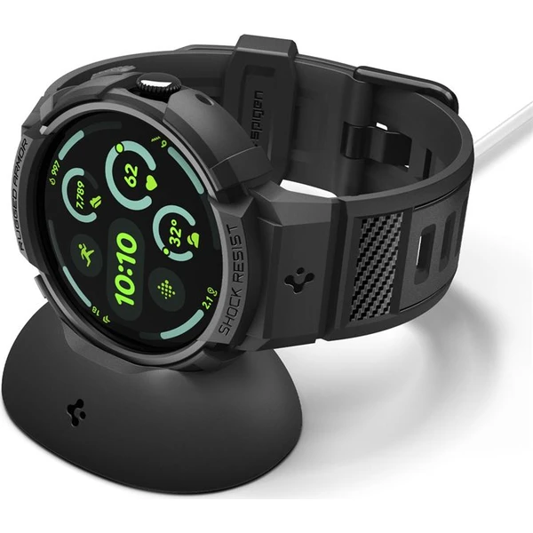 Spigen Rugged Armor Pro + Stand, matná čierna - Google Pixel Watch 5/4 45mm - Puzdra - Obrázok fc0986177d7b4a0f92295380aacf677e