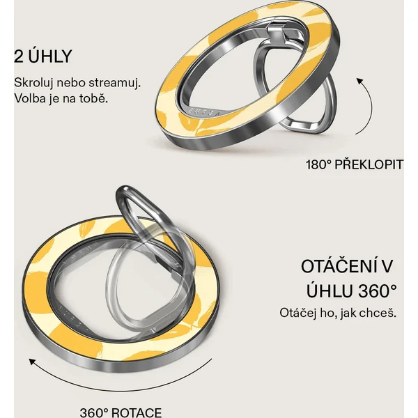 Burga Magnetic Ring držiak Lemon Tart strieborný - Držiaky - Obrázok fc0c1fd1581b4ab88589fdcf9b84e633