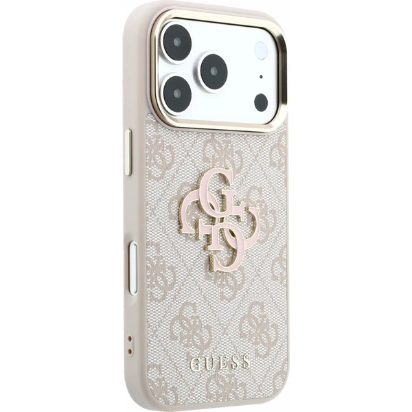 Guess PU 4G Resin Metal Logo Zadný Kryt pre iPhone 18 Pro Pink - Puzdra - Obrázok fc11c8c42426430bbbcc96f761b9cf88