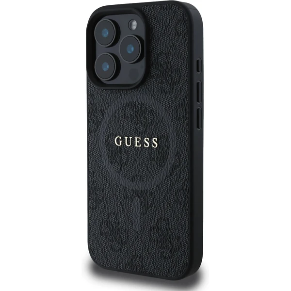 Guess PU Leather 4G Colored Ring MagSafe kryt iPhone 16 Pro čierny - Puzdra - Obrázok fc19f4781f524810ae57d2e0d1140a90
