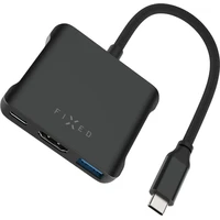 FIXED HUB Quadri hliníkový USB-C hub pre notebooky, 140W, PD 3.1, vesmírne čierny - USB huby