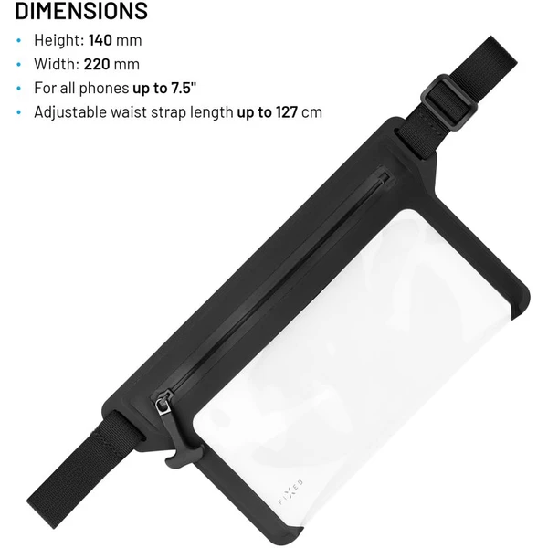 FIXED Dry Belt vodeodolné puzdro okolo pása čiernej - Puzdra - Obrázok fca2f8f00b254c2cb43408b26525cd48
