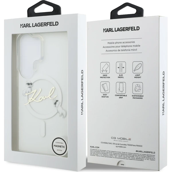 Karl Lagerfeld IML Choupette Karl Script Logo Magnetický kryt Samsung Galaxy S26 Ultra priehľadný - Puzdra - Obrázok fcb3aabfec9d40f599b95b23596d952d