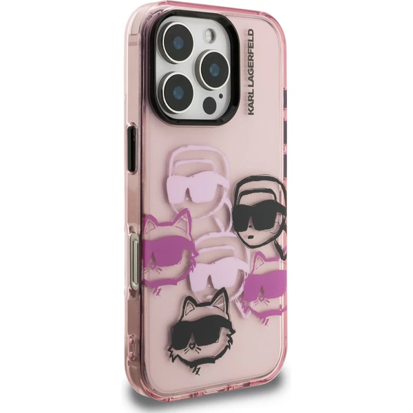 Karl Lagerfeld IML Multi K&CH Heads kryt iPhone 16 Pre ružový - Puzdra - Obrázok fd20f58b83024f62948964af558b3191