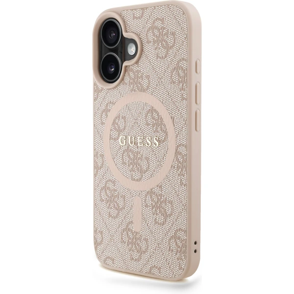Guess PU Leather 4G Colored Ring Strap MagSafe kryt iPhone 16 ružový - Puzdra - Obrázok fda812e3755940018ae905fd80535602