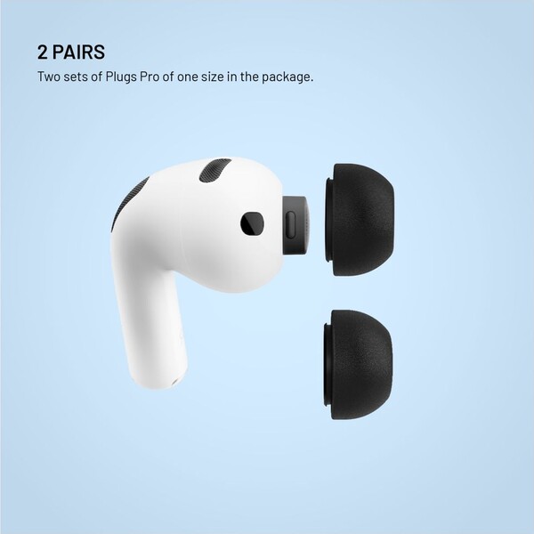 FIXED Plugs Pro 2 sady špuntov z pamäťovej peny pre Apple Airpods Pro 3 (XS) čierna - Náhradné náušníky - Obrázok fdb44c53e5c64baa96b89b3f05b669fa