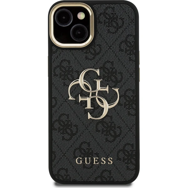 Guess PU 4G Metal Logo Stand Camera Frame kryt iPhone 13 čierny - Puzdra - Obrázok fdd8f295d61c41afa6645b8b1a8bb280