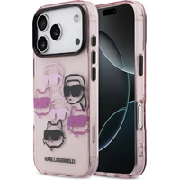 Karl Lagerfeld IML Multi K&CH Heads Zadný Kryt pre iPhone 17 Pro ružový - Puzdra