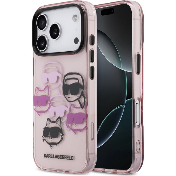 E-shop Karl Lagerfeld IML Multi K&CH Heads Zadný Kryt pre iPhone 17 Pro ružový