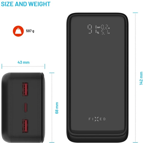 FIXED Zen2 30 Plus powerbanka s LCD displejom a PD 65W, 30 000 mAh, čierna - Powerbanky - Obrázok fdf3678f4bdb47e29afee5f598ce0366