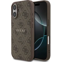 Guess PU Leather 4G Colored Ring MagSafe Zadný Kryt pre iPhone 17 hnedý - Puzdra