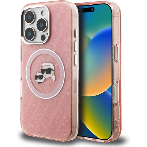 E-shop Karl Lagerfeld IML K&CH Heads Repeated Logo MagSafe kryt iPhone 16 Pre Max ružový