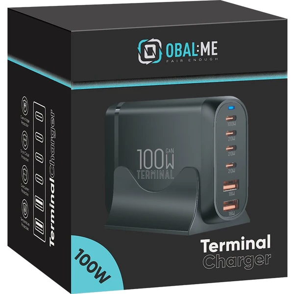 OBAL:ME Terminal GaN Stolná nabíjačka 4C2A 100W čierna - Nabíjačky - Obrázok fe2698c6d38e498590718d4014c6dc59