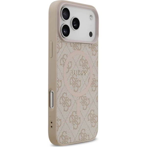 Guess PU Leather 4G Colored Ring MagSafe Zadný Kryt pre iPhone 17 Pro Max ružový - Puzdra - Obrázok fe428ce14b9c46d8b2b6848cee674921