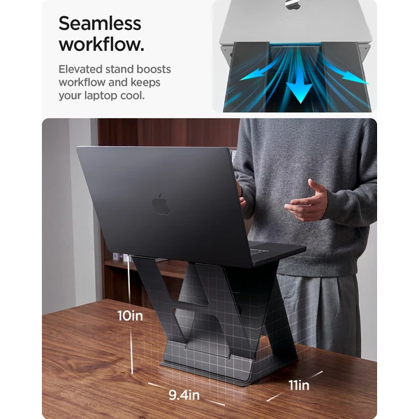 Spigen Slim Fold Laptop Stand & Standing Desk stojan čierny - Stojany - Obrázok fe4f0c74f64a47109dc9f2ae360a64ef