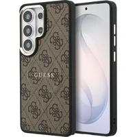 Guess PU Leather 4G Gold Frame Magnetický kryt Samsung Galaxy S26 Ultra hnedý - Puzdra