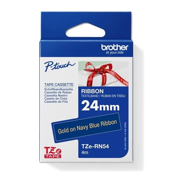 Brother TZe-RN54 textilná páska zlatá na modrom 24 mm - Pásky pre štítkovače - Hlavný obrázok