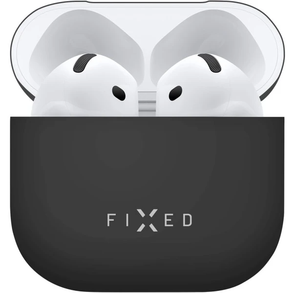 FIXED Silky silikónové púzdro pre Apple AirPods 4 čierne - Puzdra - Hlavný obrázok