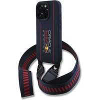 Red Bull Silicone Vertical Logo MagSafe Zadný Kryt + Crossbody Popruh pre iPhone 16 Pro Navy - Puzdra
