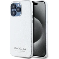Karl Lagerfeld Grained PU Hotel RSG zadný kryt pre iPhone 15 Pro Max sivý - Puzdra