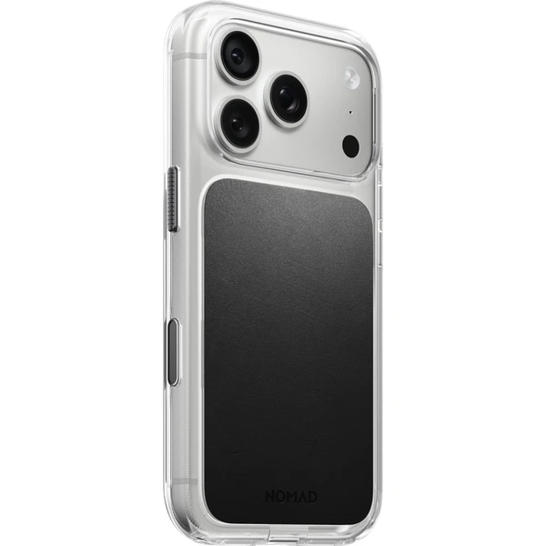 Nomad Clear Leather (Horween) MagSafe kryt iPhone 17 Pro/18 Pro Black - Puzdra - Hlavný obrázok