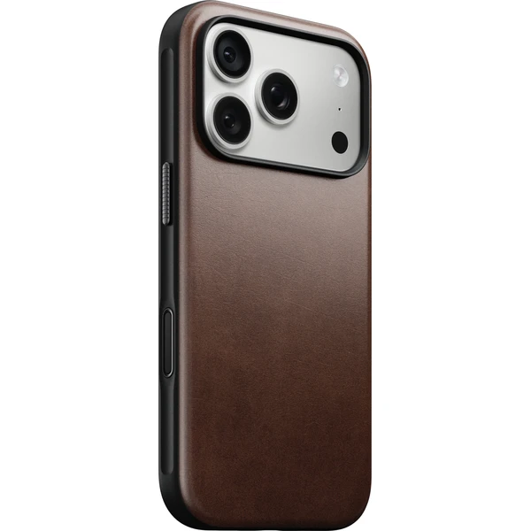 Nomad Modern Leather (Horween) MagSafe kožený kryt iPhone 17 Pro/18 Pro Rustic Brown - Puzdra - Hlavný obrázok