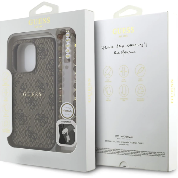 Guess PU Leather 4G Colored Ring Strap MagSafe kryt iPhone 15 Pro Max hnedý - Puzdra - Obrázok ff1163ffef4f4e568c22b348c19daae1