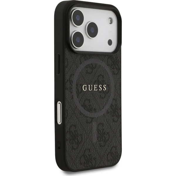 Guess PU Leather 4G Colored Ring MagSafe Zadný Kryt pre iPhone 17 Pro čierny - Puzdra - Obrázok ff48a495e3c84a9e85690ad115d744c6