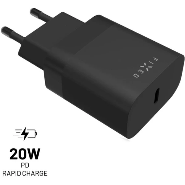 FIXED nabíjačka s USB-C výstupom a podporou PD 20W čierna - Nabíjačky - Hlavný obrázok
